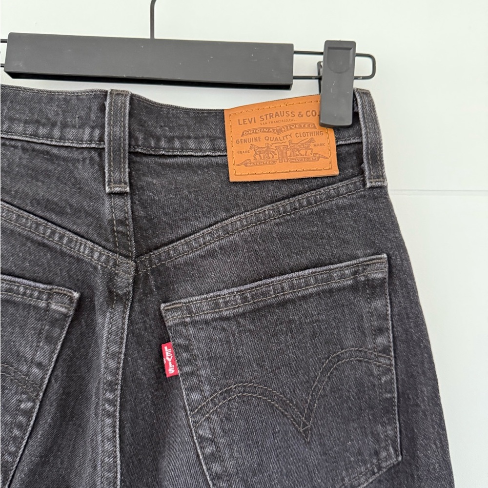 Levi's Ribcage Black Vintage Wash Jeans Rigid Denim